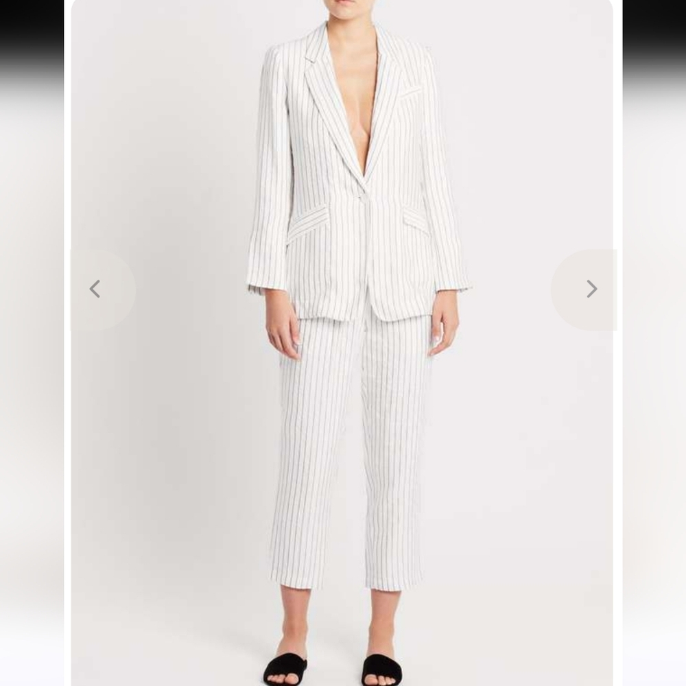 Two Pieces Joie DARRYL White and Black Striped Suit Set